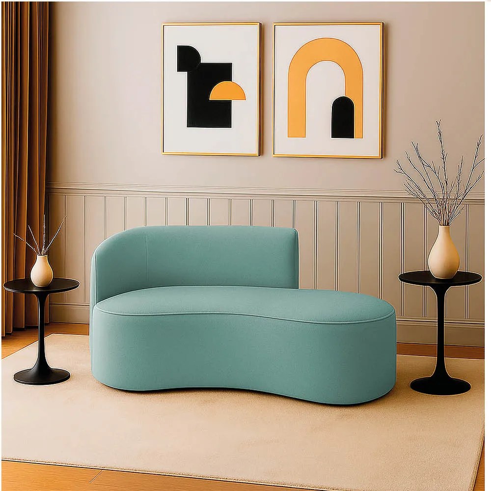 Sofá 2 Lugares Orgânico 140cm Morgan Veludo/Cotelê D03 - D'Rossi - Menta