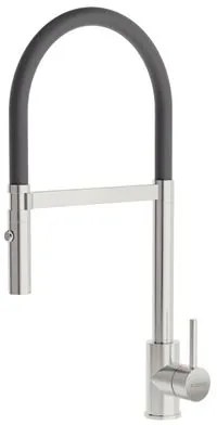Misturador Monocomando Versatile Black em Aço Inox com Mangueira de Silicone Preto