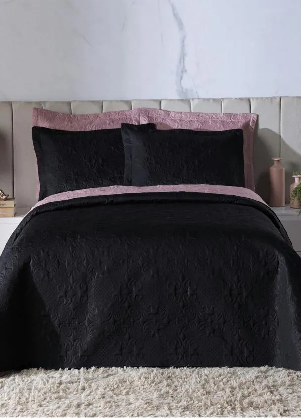 Cobre Leito Dupla Face Preto Solteiro 1 Peça