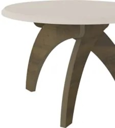 Mesa Centro Redonda 70cm Para Sala MDF Leeroy Off/Pinho A09 - Mpozenat