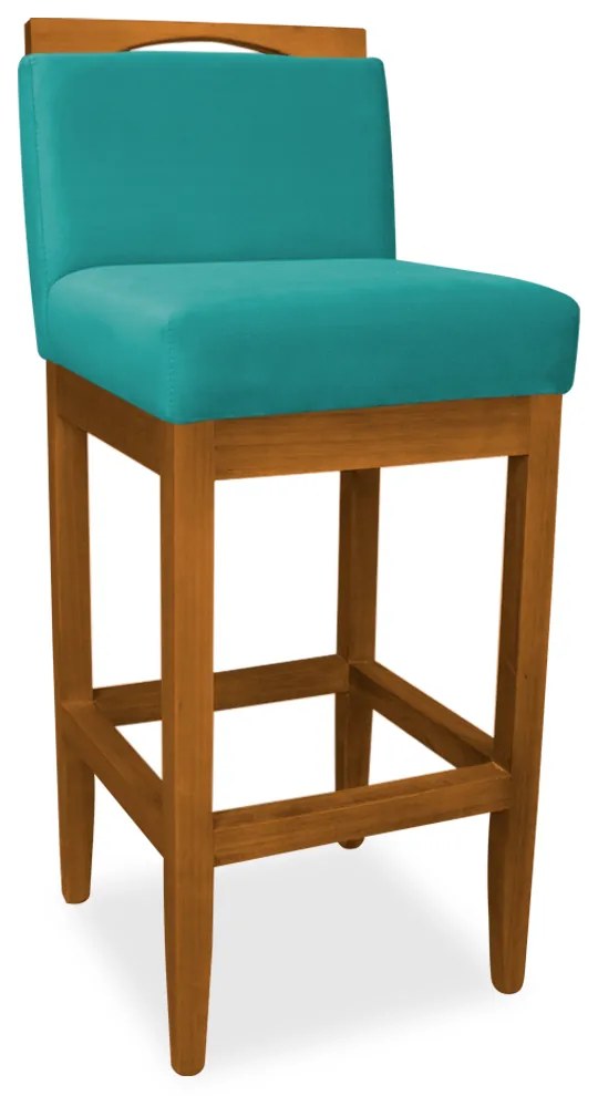 Kit 4 Banquetas Decorativa Elis Veludo Azul Tiffany
