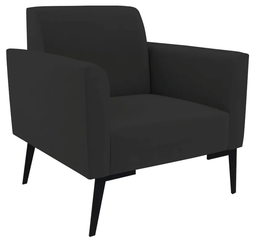 Sofá Namoradeira com 2 Poltronas Pés Villach Marisa Veludo D03 - DRossi - Preto