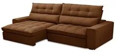 Sofá Retrátil Reclinável 3 Lugares 250cm Damy F05 Veludo Terracota - M