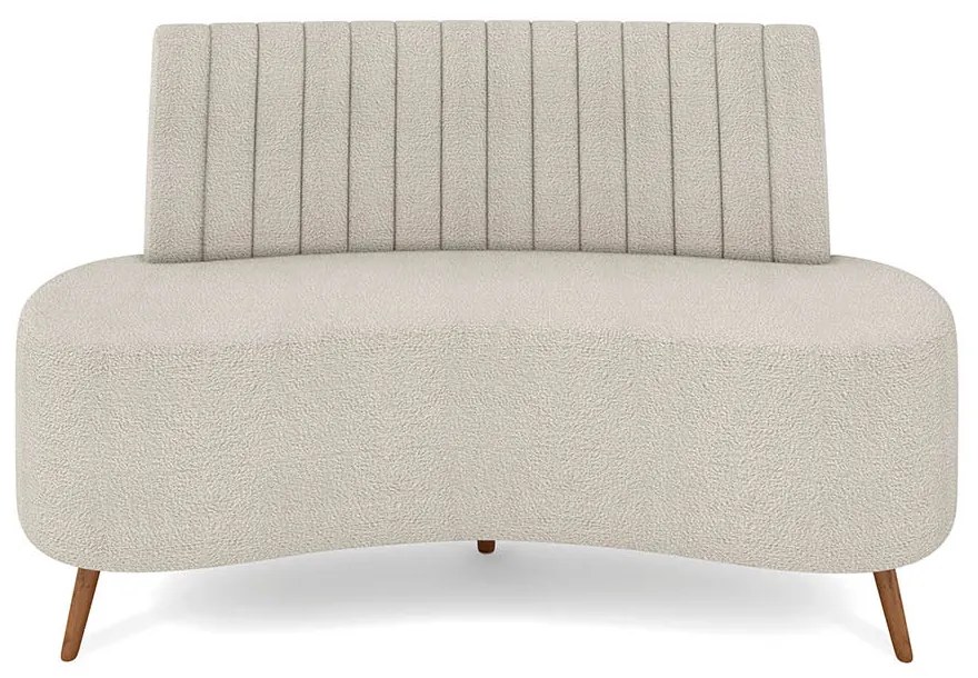 Sofá 2 Lugares Living 160cm Pé Palito Maraú Bouclê K01 - D'Rossi - Bege
