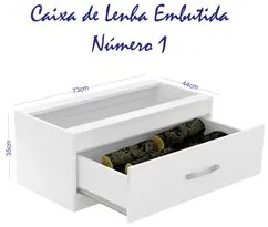 Caixa de Lenha Embutida CL N1 Branco - Completa Móveis