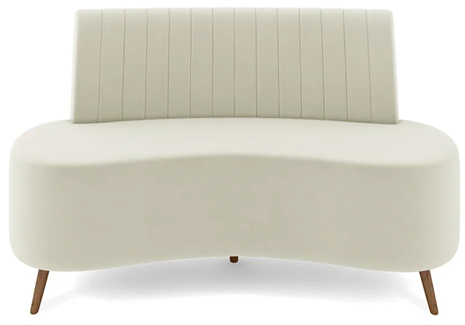 Sofá Living Decorativo 2 Lugares 1,35M Katara Bege Claro Veludo G33 - Gran Belo