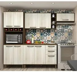 Cozinha Modulada 4 Peças com Tampo Sara Carvalho Legno/Crema - Luciane