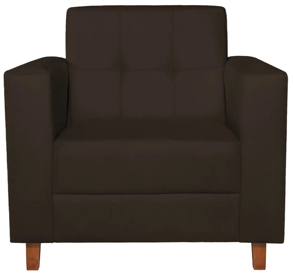 Poltrona Decorativa Denver Corano Marrom - ADJ Decor