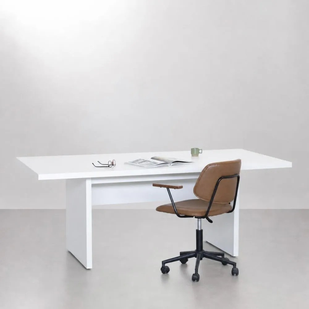 Mesa de Reunião Contemporânea Branca 2m