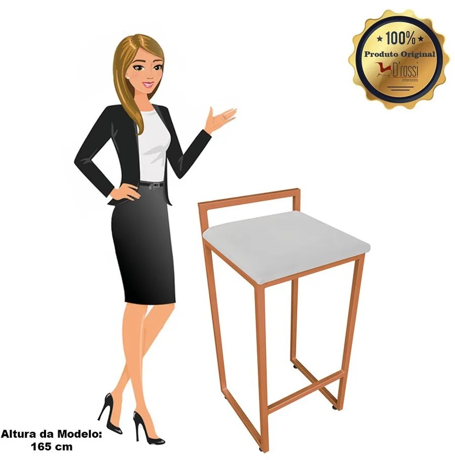 BANQUETA ALTA LAVINIA SUEDE CINZA BASE C