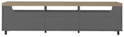 Rack Tv 75 Pol 200cm com 2 Portas Abel Carvalho/Grafite A09 - Mpozenat