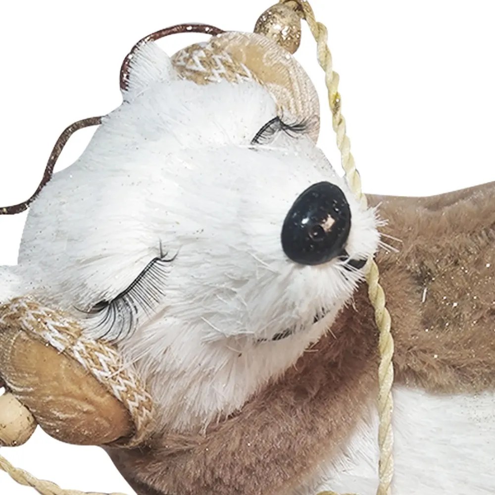Boneco Natal Urso Femea Fashion 23 x 33,5 Cm - D'Rossi