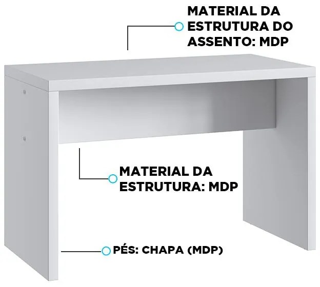 Banco Multiuso Jardim Em Mdp Pés Em Chapa - Branco