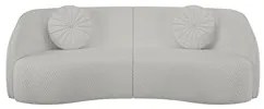 Sofá Decorativo com Almofadas 3 Lugares 240cm Tressê Zion M22 Linho Cr