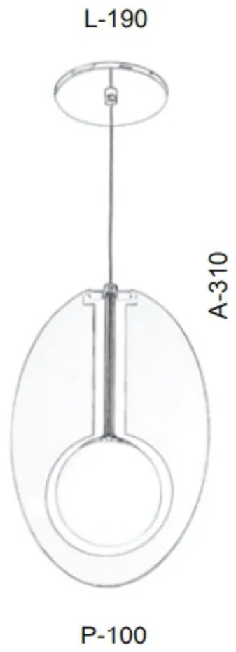 Pendente Globo Corte Laiser 19X10X31Cm Metal E Globo Ø10Cm 01Xg9 |Old... (PRETO, FOSCO (BRANCO))