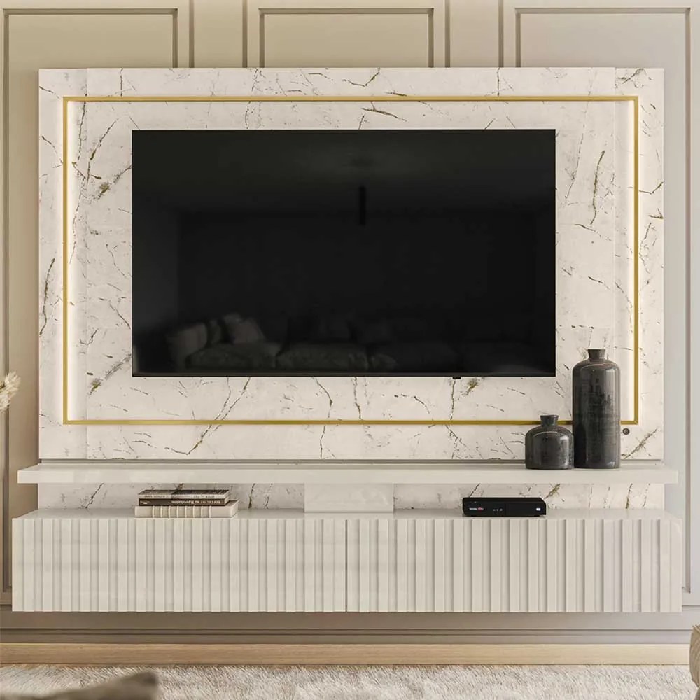 Bancada Suspensa Sadraque MDP Pintura DIP até 75 Calacata/OffWhite G97 - Gran Belo