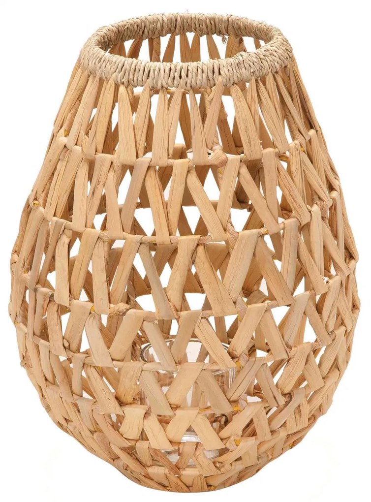 Lanterna Decorativa Em Fibra Natural 42x25x25 Cm F04 - D'Rossi