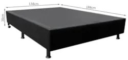 Base Box para Cama Casal 138x188cm Liz S05 Suede Bordado Preto - Mpoze
