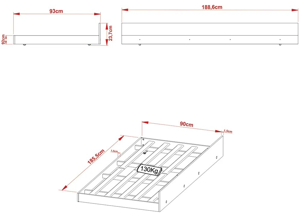 Cama auxiliar MDP CM8008 Amendoa G69 - Gran Belo