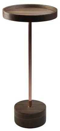 Mesa Apoio Gables Alta Tampo Nogueira com Base Rose 25 cm (LARG) - 48966 Sun House