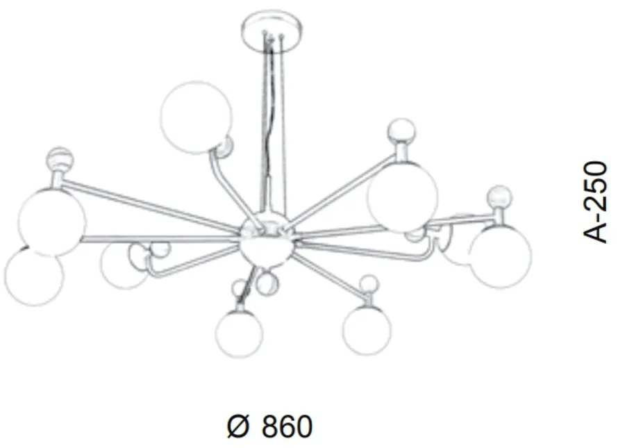 Pendente Redondo Detalhe Madeira Ø86X25Cm Metal E Globo Ø10Cm 09Xg9 |O... (CAFÉ / COBRE BRILHO, FOSCO (BRANCO))