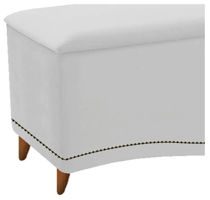 Calçadeira Estofada Yasmim 160 cm Queen Size Suede Branco - ADJ Decor