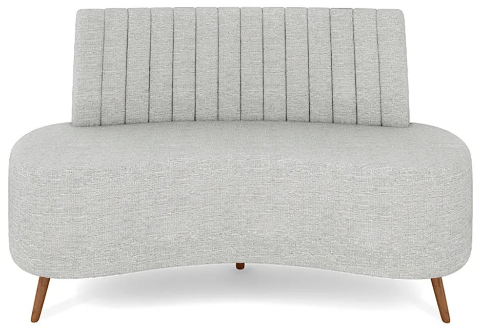 Sofá Living Decorativo 2 Lugares 1,35M Katara Cinza Claro Linho G33 - Gran Belo
