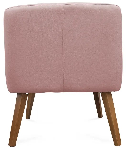 Poltrona Decorativa Lara Pés de Madeira Veludo Rosa - Sheep Estofados - Rosa