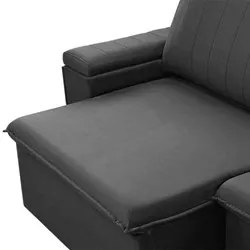 Sofá Retrátil Reclinável 3 Lugares 245cm Baluart F05 Veludo Grafite -