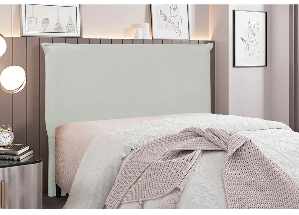 Cabeceira Cama Box Solteiro 90 cm Garden Veludo S04 - D'Rossi - Prata