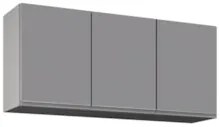 Armário de Cozinha Aéreo 120cm 3 Portas Virgínia Cinza - Lumil