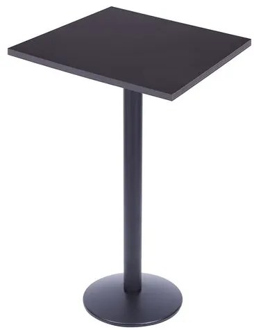 Mesa Bistro Luisiana com Tampo Quadrado Preto de 70cm Base Ferro Preta - 60584 Sun House