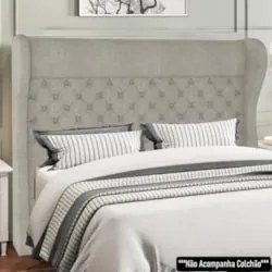 Cabeceira Cama Box Casal Queen 160cm Trinidad Z37 Boucle Cru - Mpozena