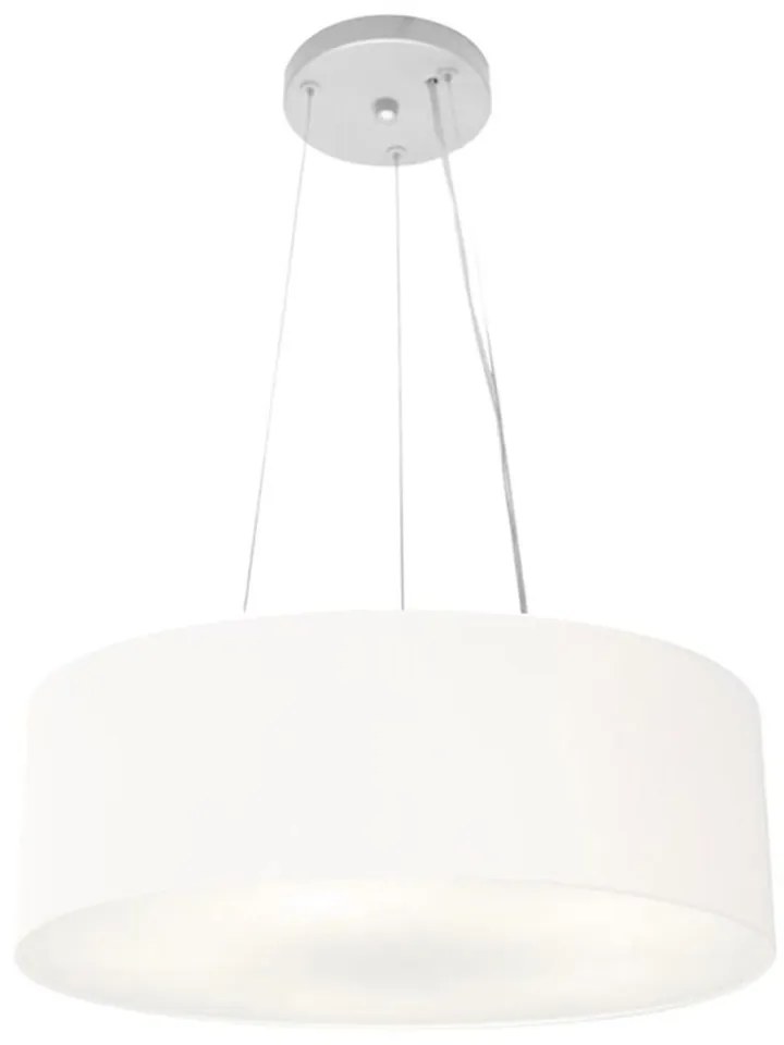 Lustre Pendente Cilíndrico Md-4184 Cúpula em Tecido 45x15cm Branco - Bivolt