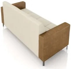 Sofá 2 Lugares 200cm Pés Metálicos Sallin Veludo Bege/Camel Z08 - Mpoz