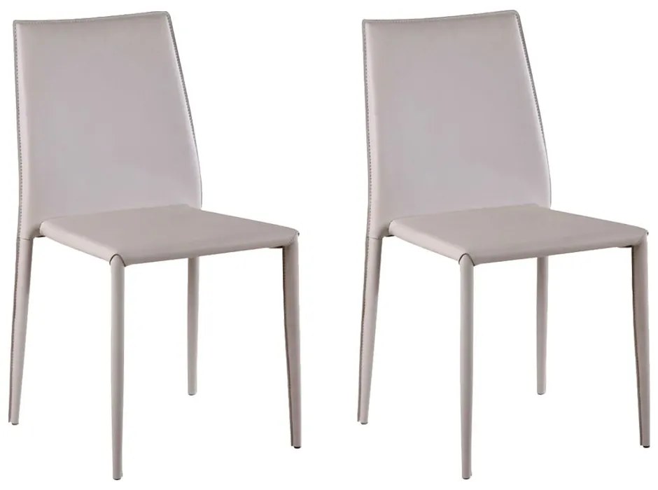 Kit 2 Cadeiras Decorativas Sala e Cozinha Karma PVC Nude G56 - Gran Belo
