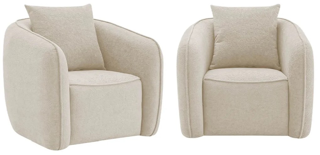 Kit 02 Poltronas Decorativas Sala de Estar Recepção Florença Bouclé - ADJ Decor