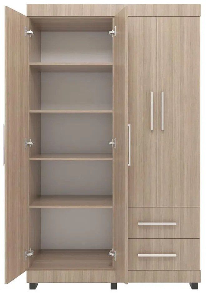 Roupeiro Guarda Roupa Alto 4 Portas 2 Gavetas Marrom Montana