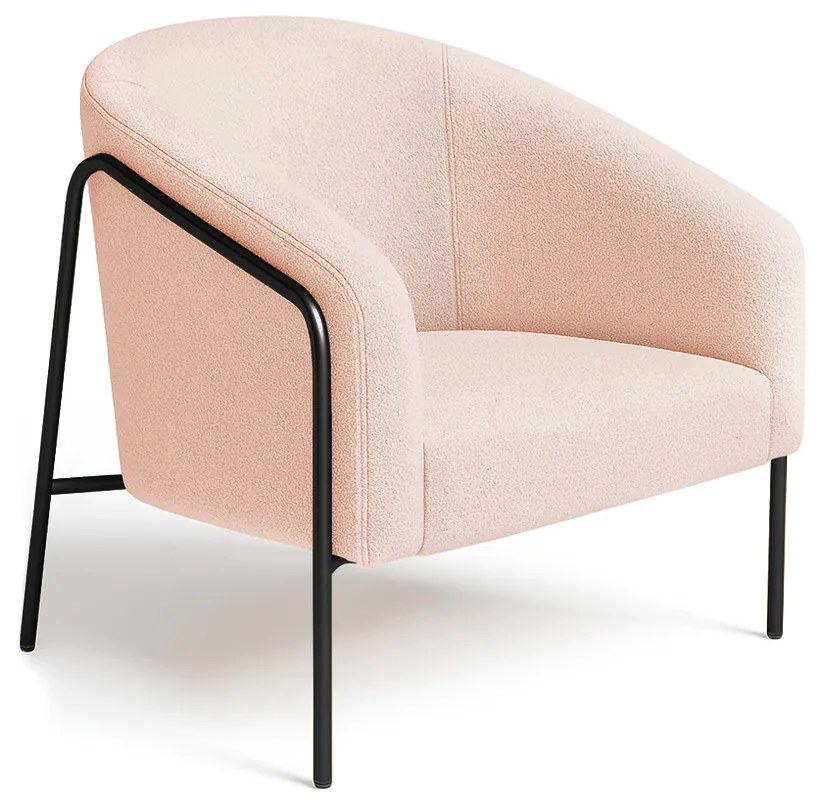 Poltrona Sala Industrial Alta Preto Stella Bouclê D03 - D'Rossi - Rose