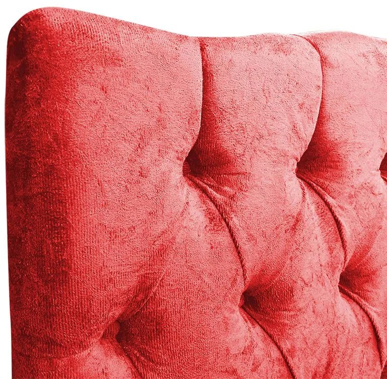 Cabeceira Cama Box Casal Queen 160cm Capitonê Sofia Suede Vermelho - Sheep Estofados - Vermelho