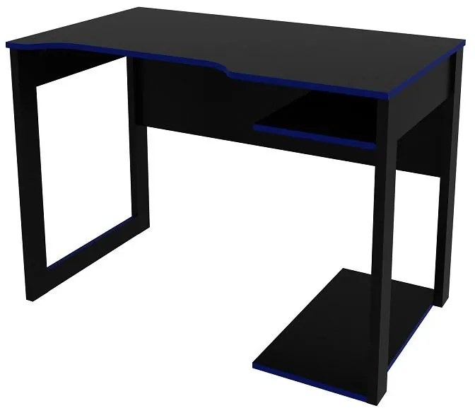 Mesa Gamer Escrivaninha Home Office Nicho Preto Azul