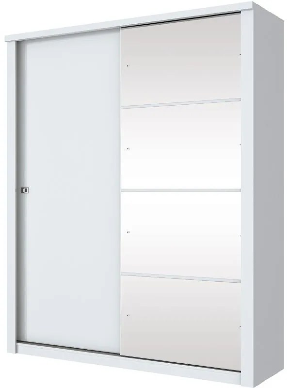 Guarda Roupa Roupeiro 2 Portas com Espelho 3 Gavetas Branco
