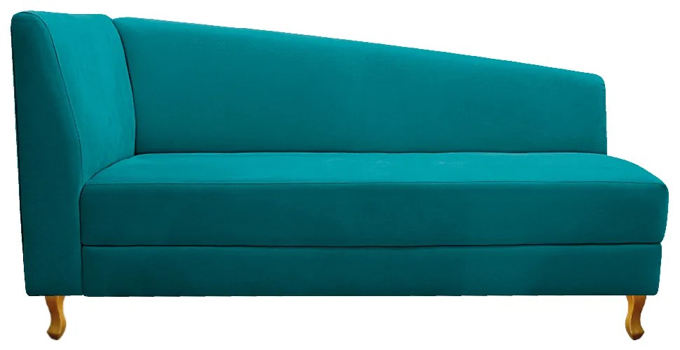 Recamier Valéria 140cm Lado Direito Suede Azul Turquesa - ADJ Decor