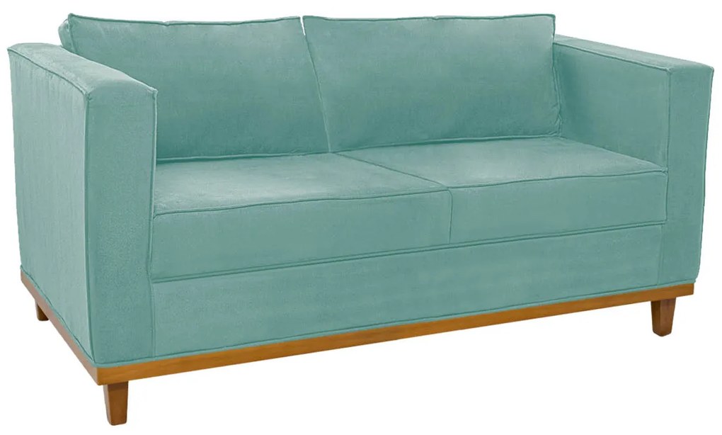 Sofá 2 Lugares Europa Suede Azul Tiffany ADJ Decor