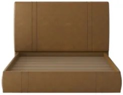 Cama Casal Flutuante Com Cabeceira 140cm Lyra Sintético Camel S05 - Mp