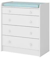 Cômoda Infantil Trocador Doce Sonho 4 Gavetas Branco - Qmovi