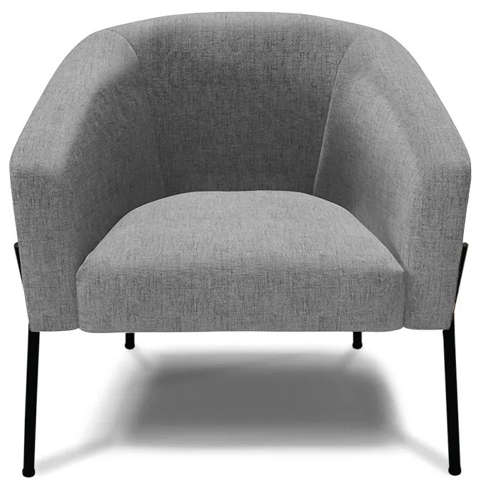 Poltrona Sala Decorativa Pé de Ferro Preto Stella Linho D03 - D'Rossi - A26 Grafite