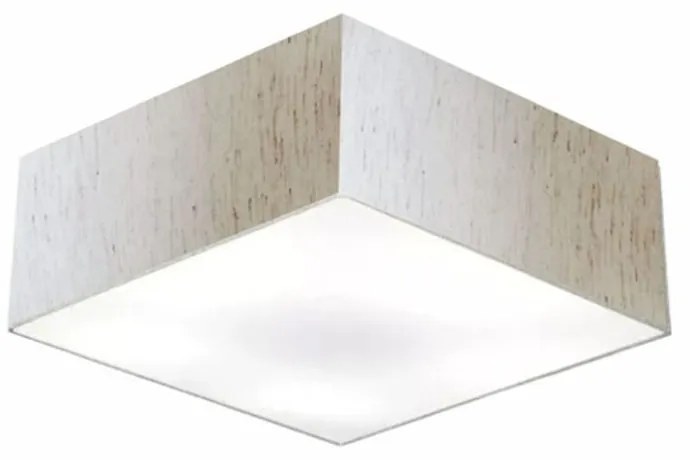 Plafon Quadrado Md-3001 Cúpula em Tecido 12/35x35cm Linho Bege - Bivolt