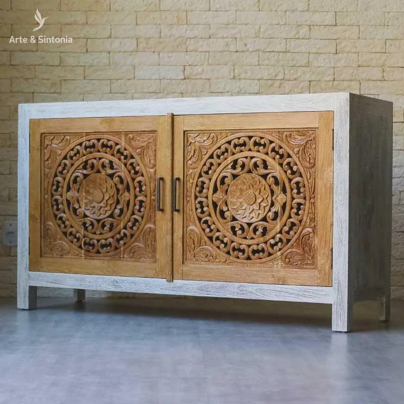 Gabinete Mandalas em Madeira Teka | Bali