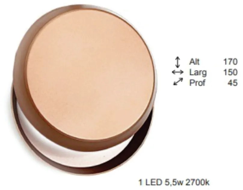 Arandela Eclipse Flat 4,5X15X17Cm Discos Metal Aluminio 01Xled 5,5W 27... (HONEY, 110V)